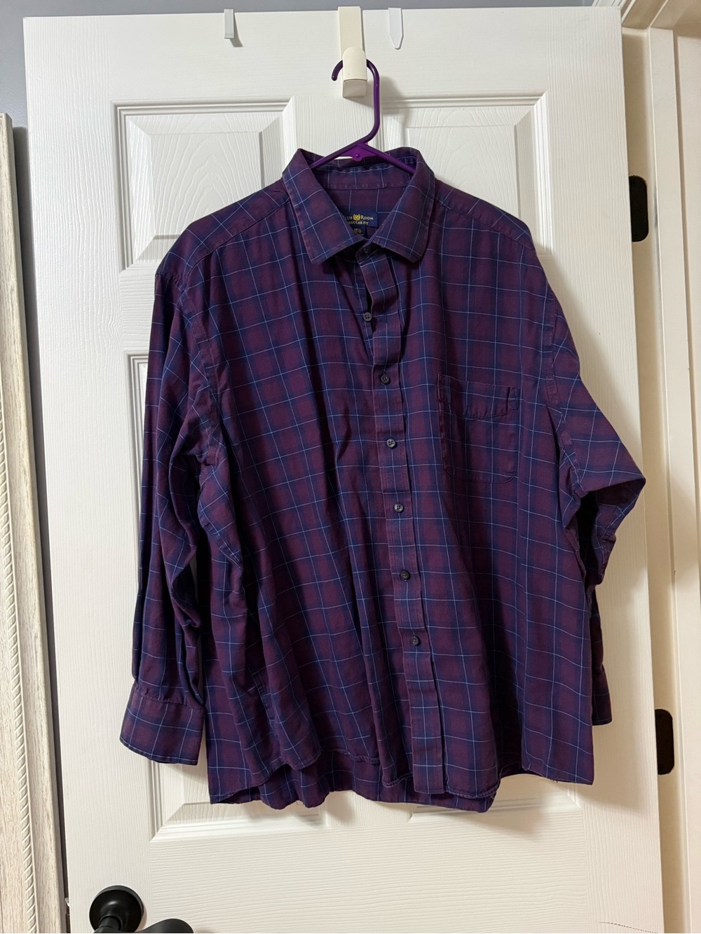 Club Room Purple Plaid Long-Sleeve Button-Down Shirt